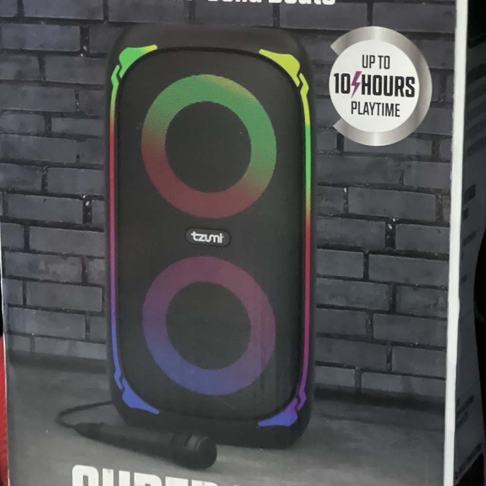 Black Portable Bluetooth Speaker with LED Lights